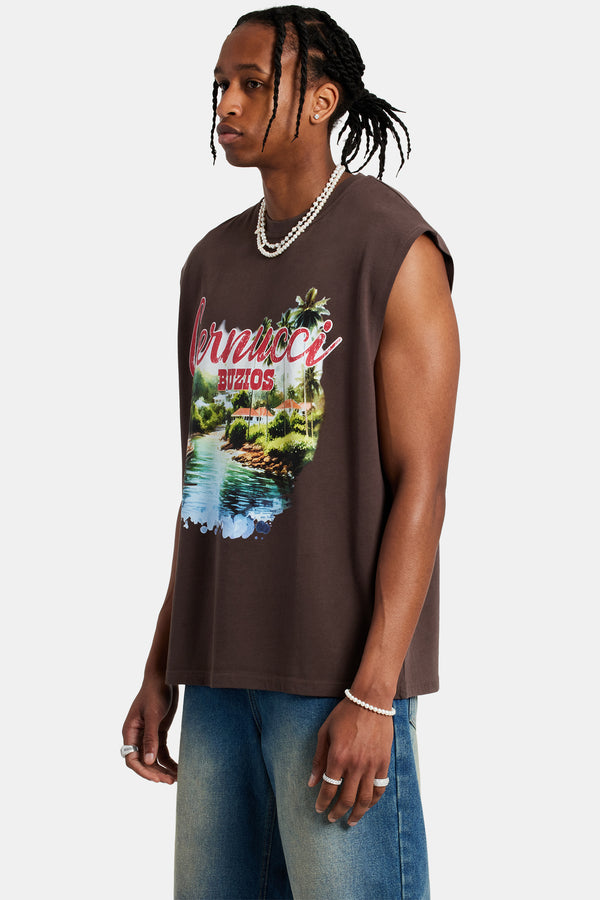 Buzios Oversized Tank - Chocolate