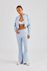 Knitted Flare Trouser - Baby Blue