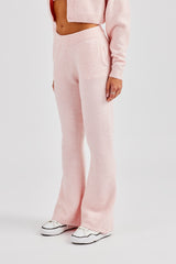 Knitted Flare Trouser - Baby Pink