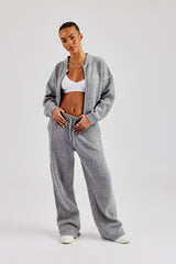 Knitted Straight Leg Trouser - Grey