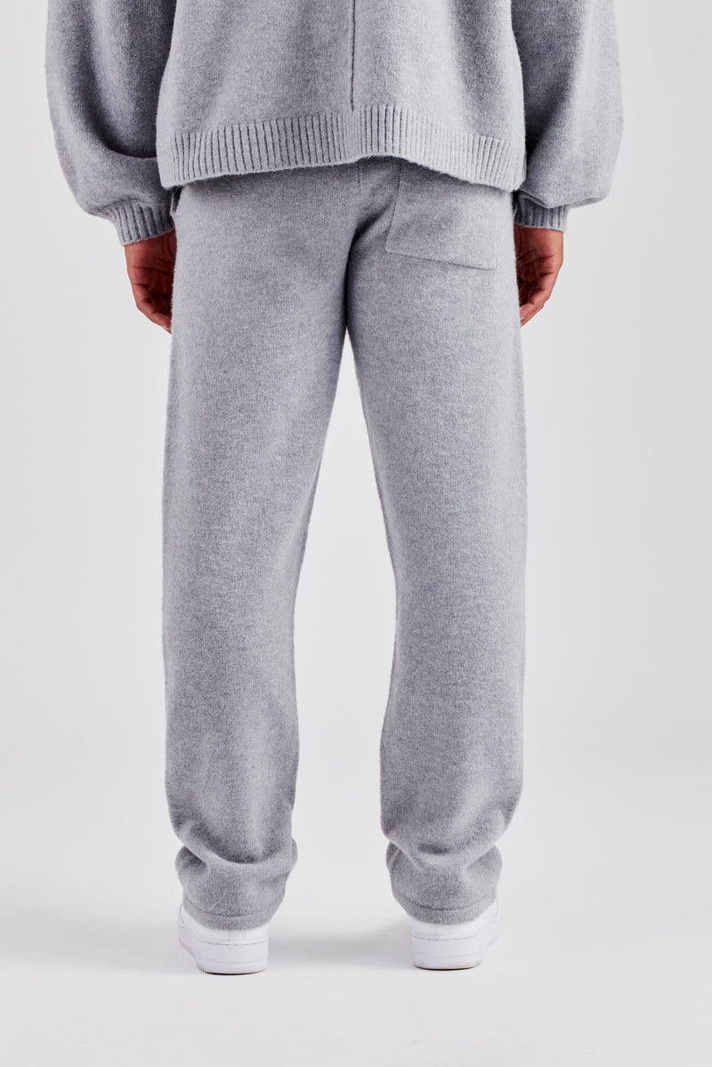 Knitted Straight Leg Jogger- Grey