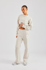 C Knitted Boxy Sweatshirt & Jogger - Oatmeal