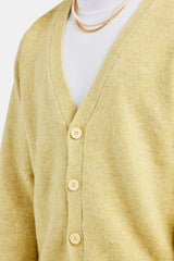 Knitted Button Front Cardigan - Lime