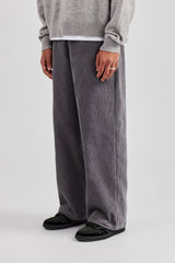 Cord Straight Leg Trouser - Grey