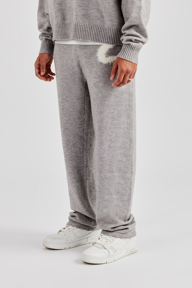 Fluffy Intarsia C Jogger - Grey