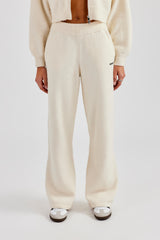 Knitted Wide Leg Jogger - Ecru