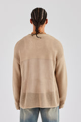 Long Sleeve 86 Knit Varsity - Taupe