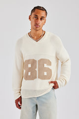 Long Sleeve 86 Knit Varsity - Ecru