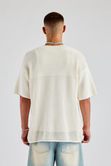 Knit Varsity T-Shirt - Off White