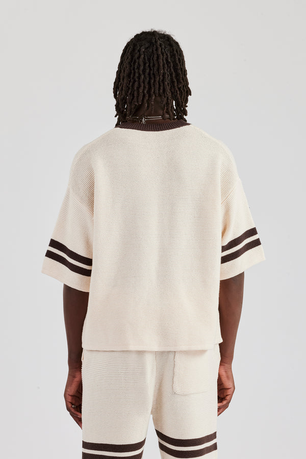 Oversized Boxy Knitted Jersey - Off White