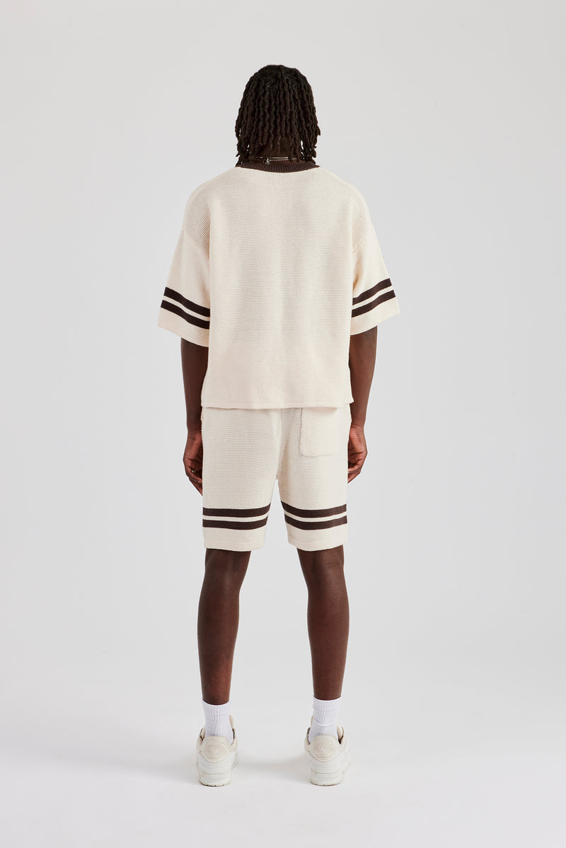 Oversized Boxy Knitted Jersey & Short - Off White