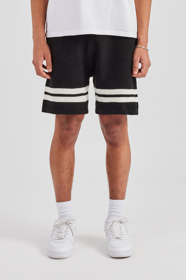 Loose Fit Knitted Short - Black