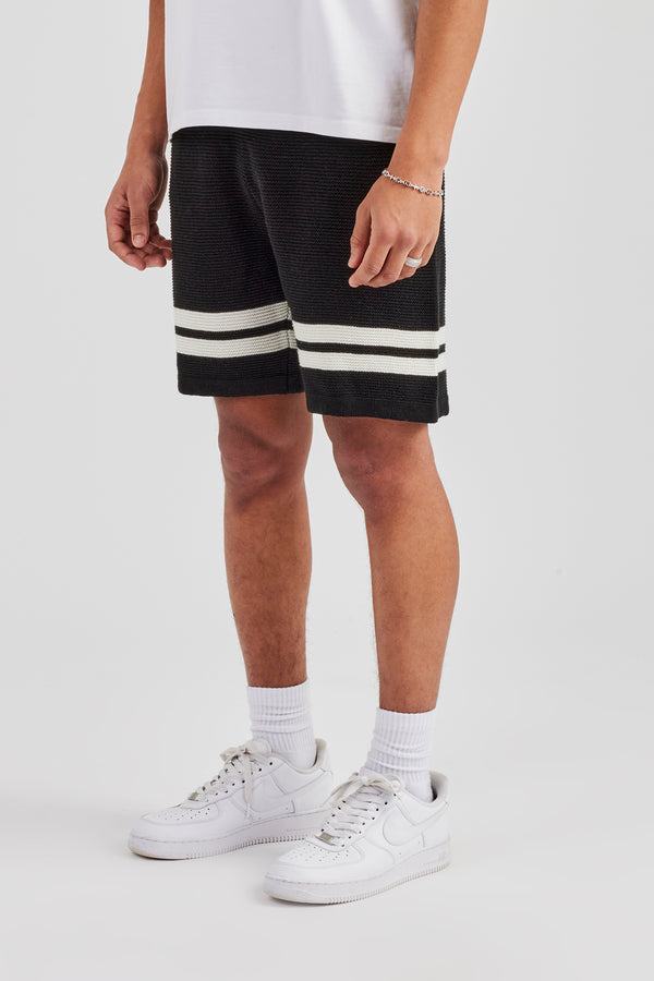 Loose Fit Knitted Short - Black