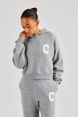 C Knitted Hoodie - Grey