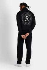 Rhinestone Crest Track Pant - Black