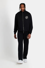 Rhinestone Crest Tracksuit - Black