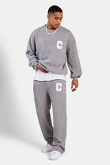 Textured Knitted Split Hem Jogger