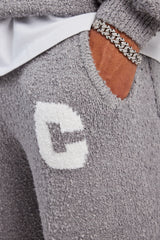 Textured Knitted Hooded Tracksuit - Grey