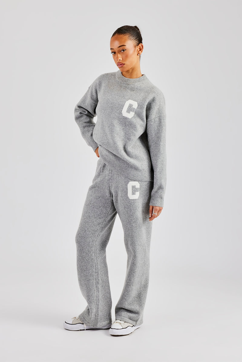 C Knitted Sweatshirt - Grey