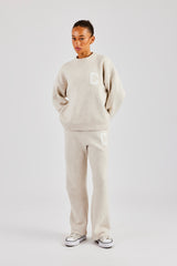 C Knitted Sweatshirt & Jogger - Oatmeal