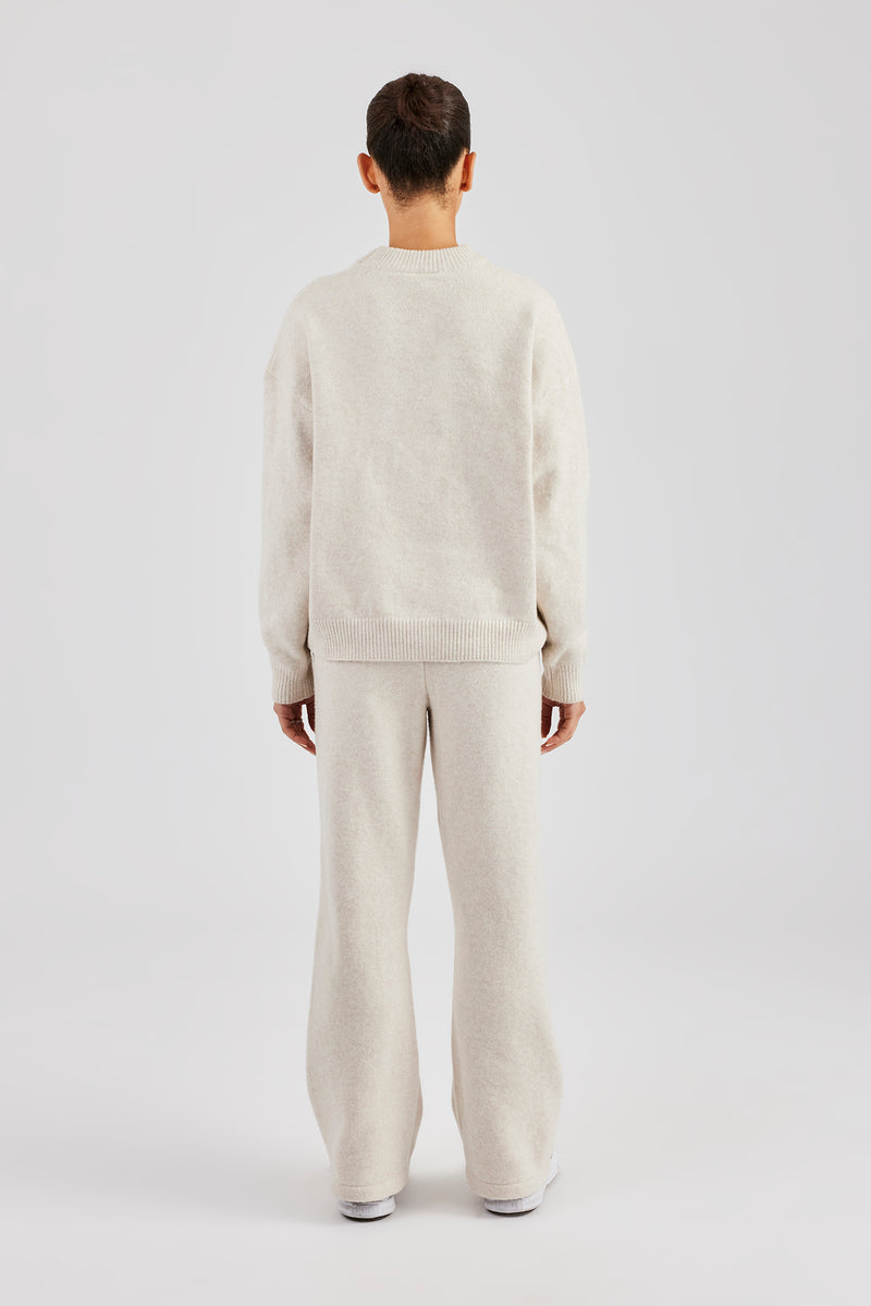 C Knitted Sweatshirt & Jogger - Oatmeal