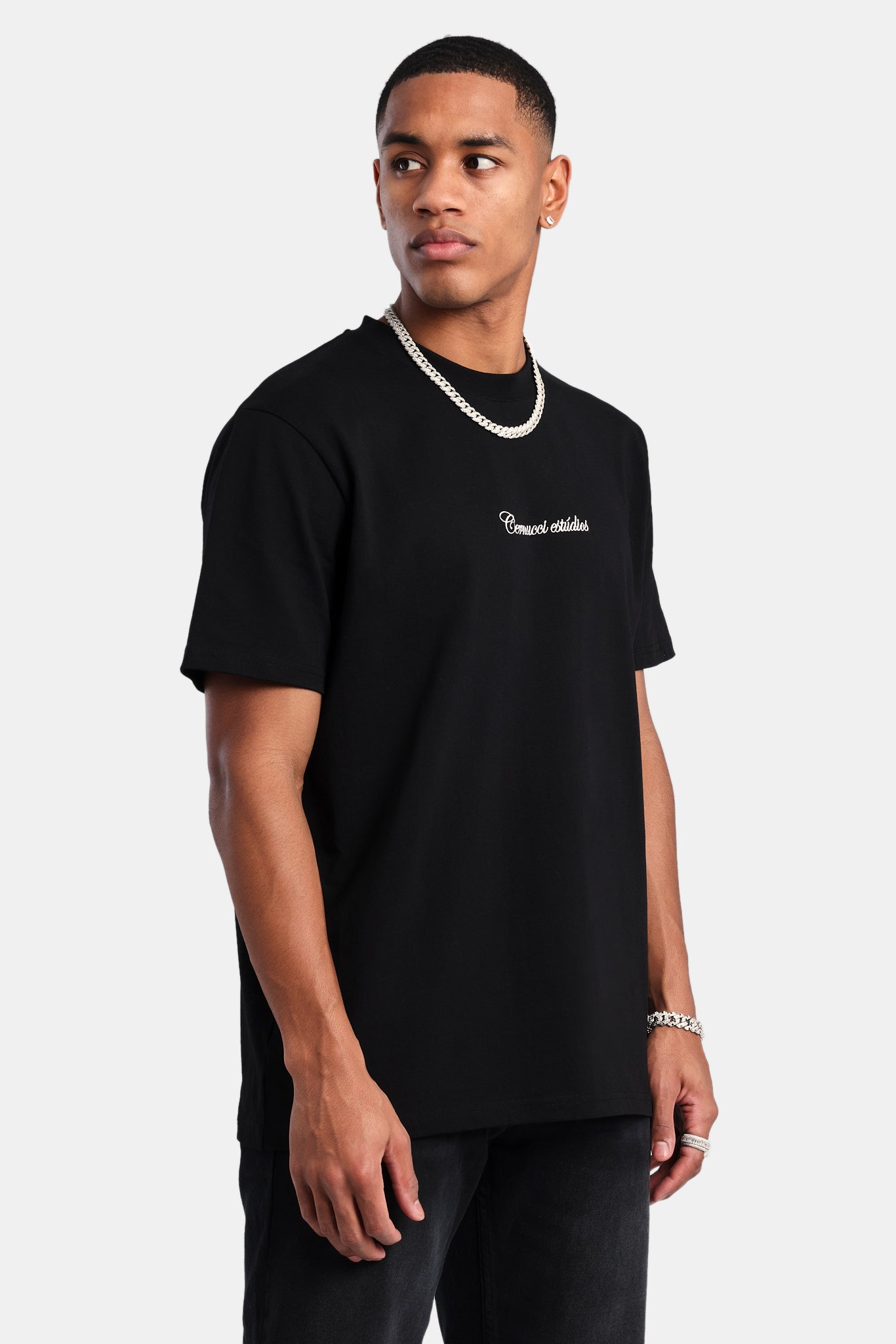 Cernucci Studios Embroidered T-Shirt - Black | Mens Tees & Vests | Shop ...