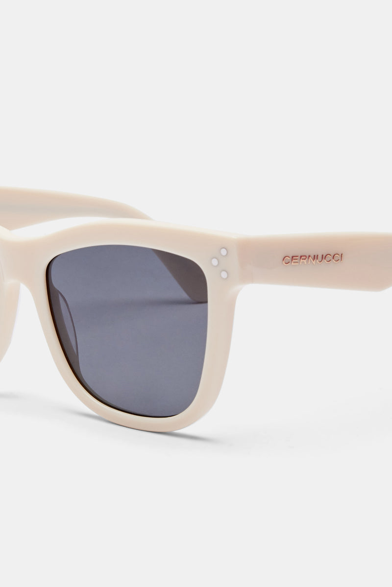 Cat Eye Acetate Sunglasses - Ecru