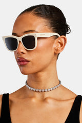 Cat Eye Acetate Sunglasses - Ecru