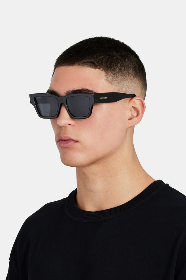 Classic Square Acetate Sunglasses - Black