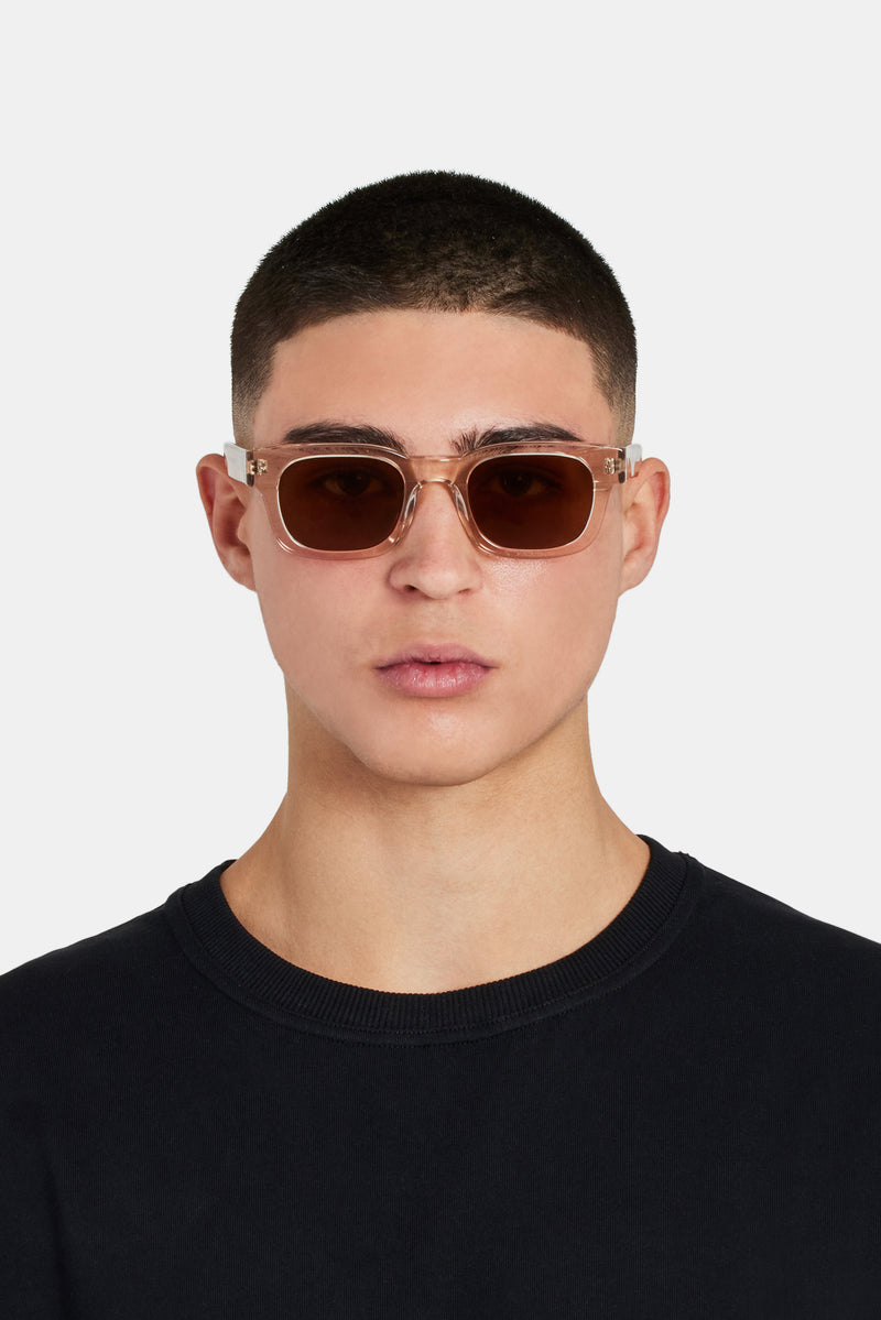 Classic Square Acetate Sunglasses - Transparent Brown