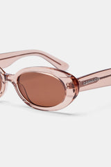 Slim Oval Acetate Sunglasses  - Transparent Blush