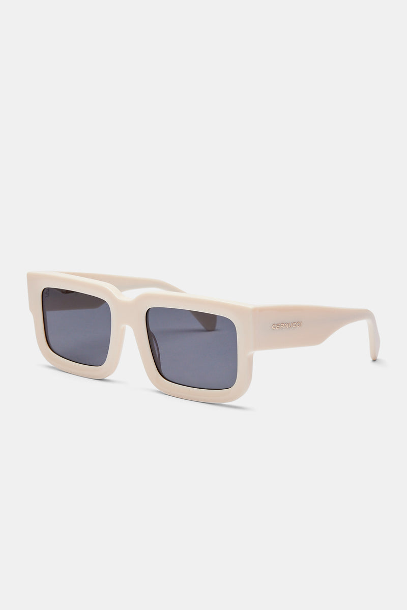 Chunky Acetate Sunglasses - Ecru