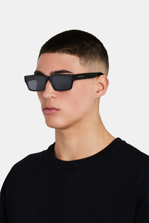 Rectangle Acetate Sunglasses - Black