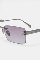 Rectangular Tinted Sunglasses - Charcoal