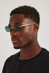 Hexagon Tinted Sunglasses - Green