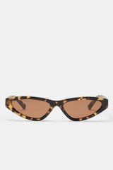 Skinny Tortoiseshell Sunglasses - Mocha