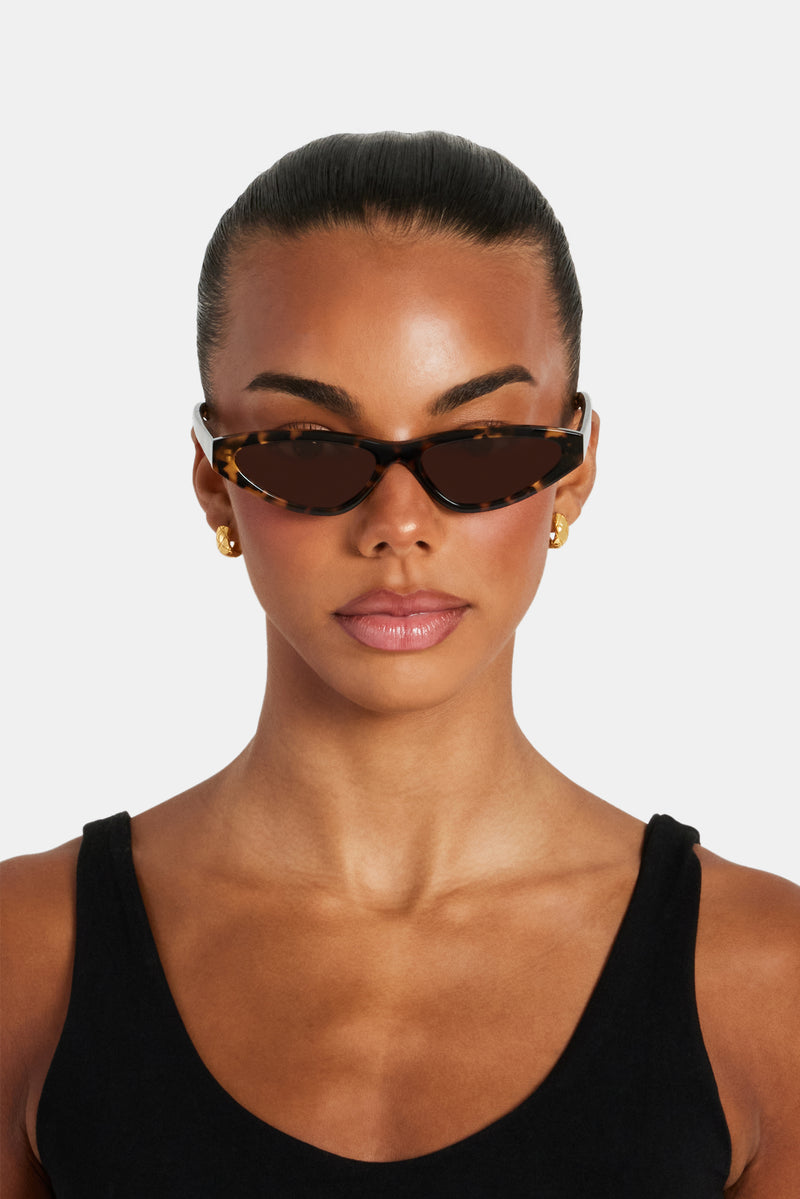 Skinny Tortoiseshell Sunglasses - Mocha