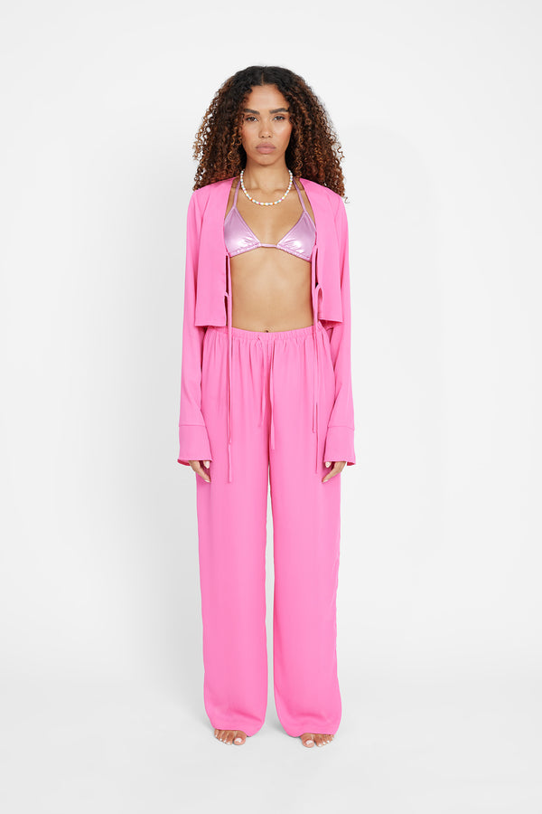 Wide Leg Beach Trouser - Pink