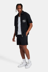 Text Pocket Elasticated Short - Black