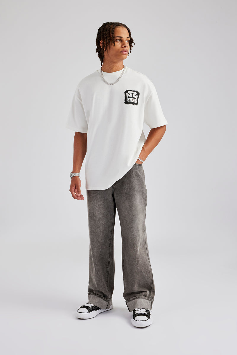 Cernucci Motif Oversized T-Shirt - Off White