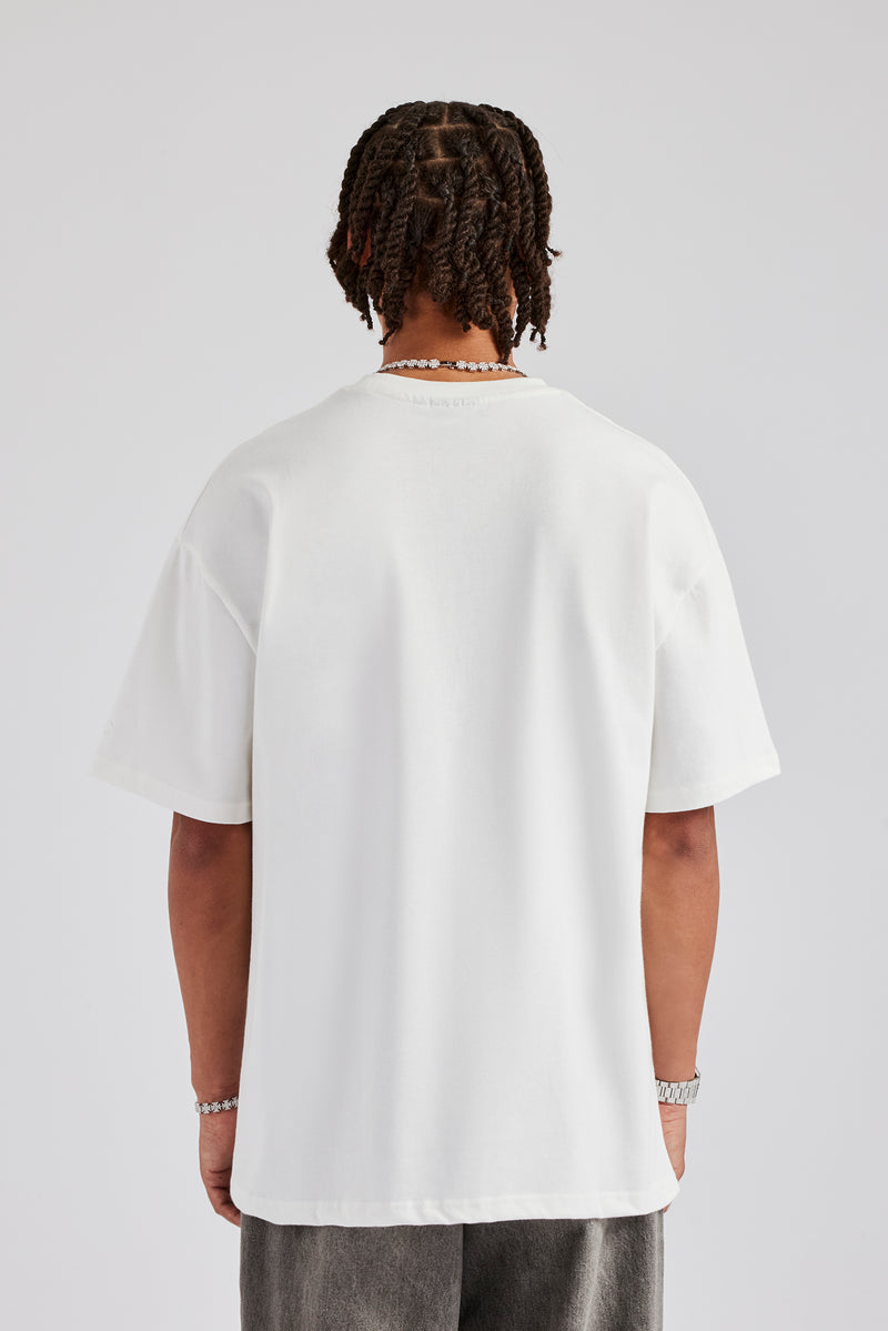 Cernucci Motif Oversized T-Shirt - Off White