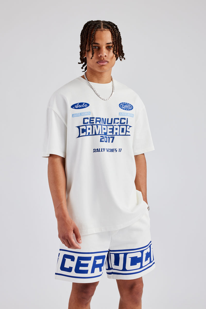 Moto Champions Oversized T-Shirt - Off White