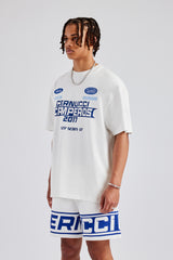 Moto Champions Oversized T-Shirt & Short Set - Off White