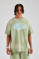 Spray Washed Paraiso Oversized T-Shirt - Washed Green