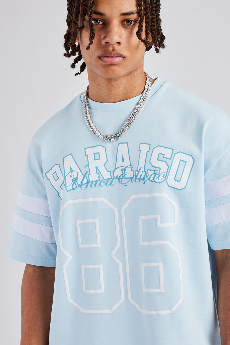 86 Varsity Skater T-Shirt - Light Blue