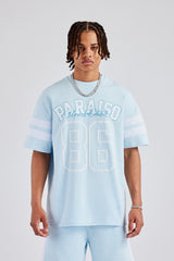 86 Varsity Skater T-Shirt - Light Blue