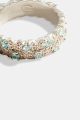 Iced Clear & Blue CZ Pave Ring