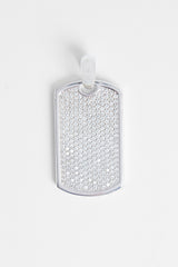 Iced CZ 2 Tone Dog Tag Pendant