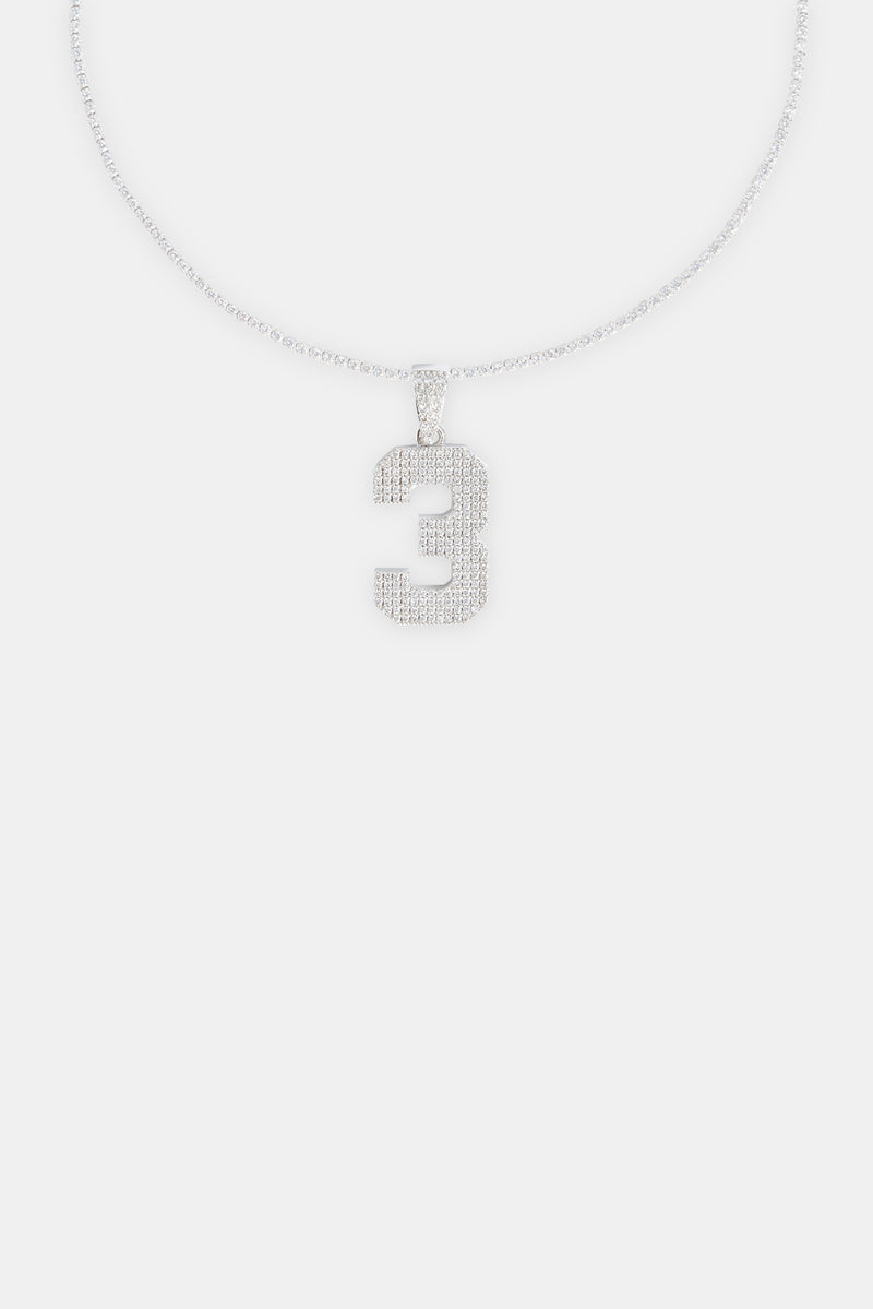 Iced 3 Number Pendant