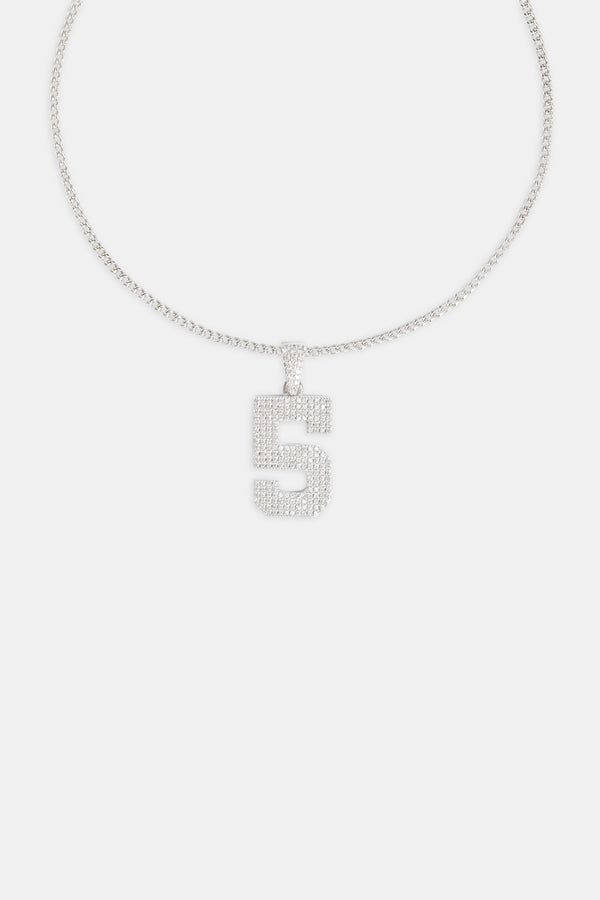 Iced 5 Number Pendant